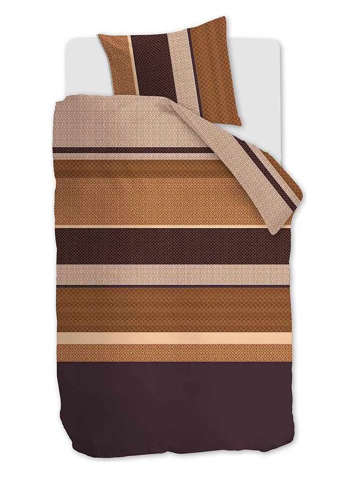 Beddinghouse Komplet pościeli satynowej "Marli" w kolorze jasnobrązowym rozmiar: 155x220 cm