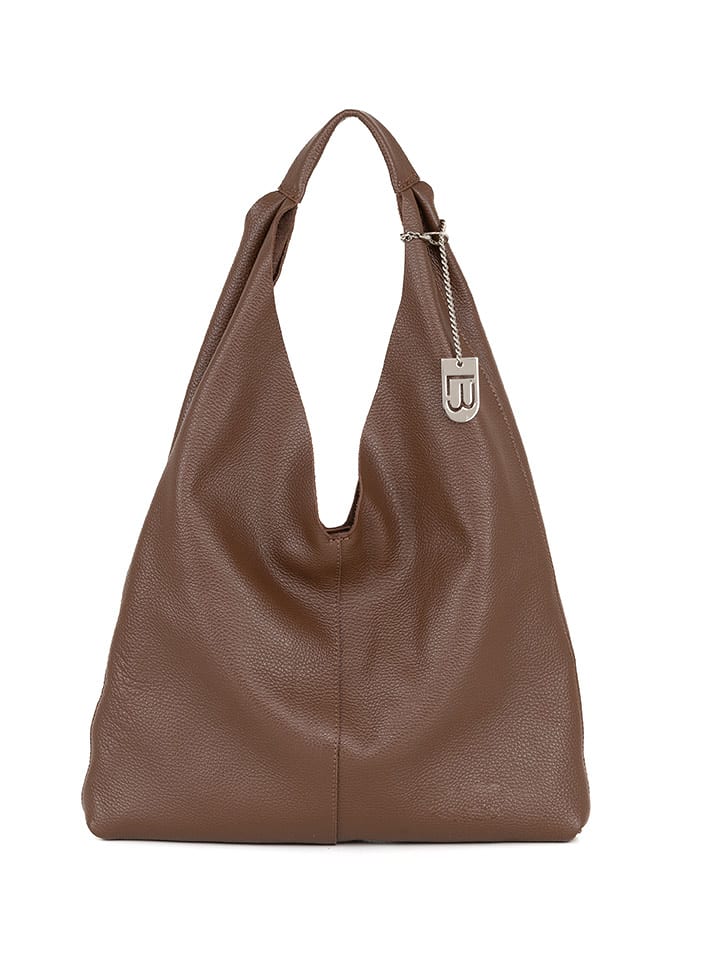 Lucca Baldi Skórzana torebka "Catanzaro" w kolorze ciemnobrązowym - 45 x 36 x 5 cm rozmiar: onesize