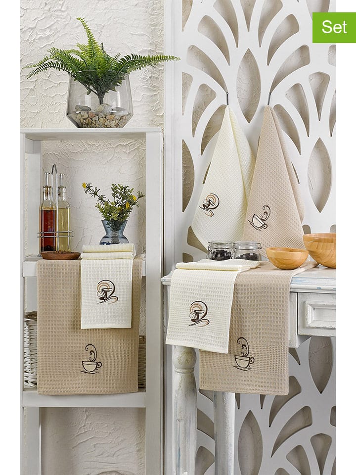 Elizabed Ściereczki (6 szt.) w kolorze kremowo-beżowym do naczyń rozmiar: 40x60 cm