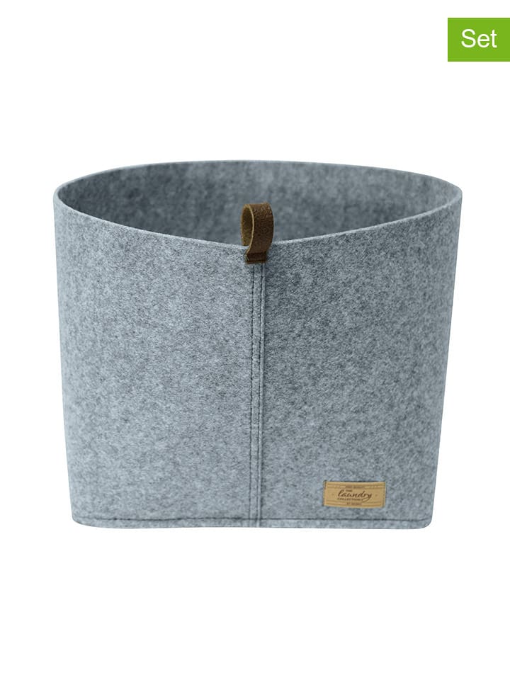 Wenko Koszyki (2 szt.) "Feli" w kolorze szarym - 30 x 19 x 18 cm rozmiar: onesize