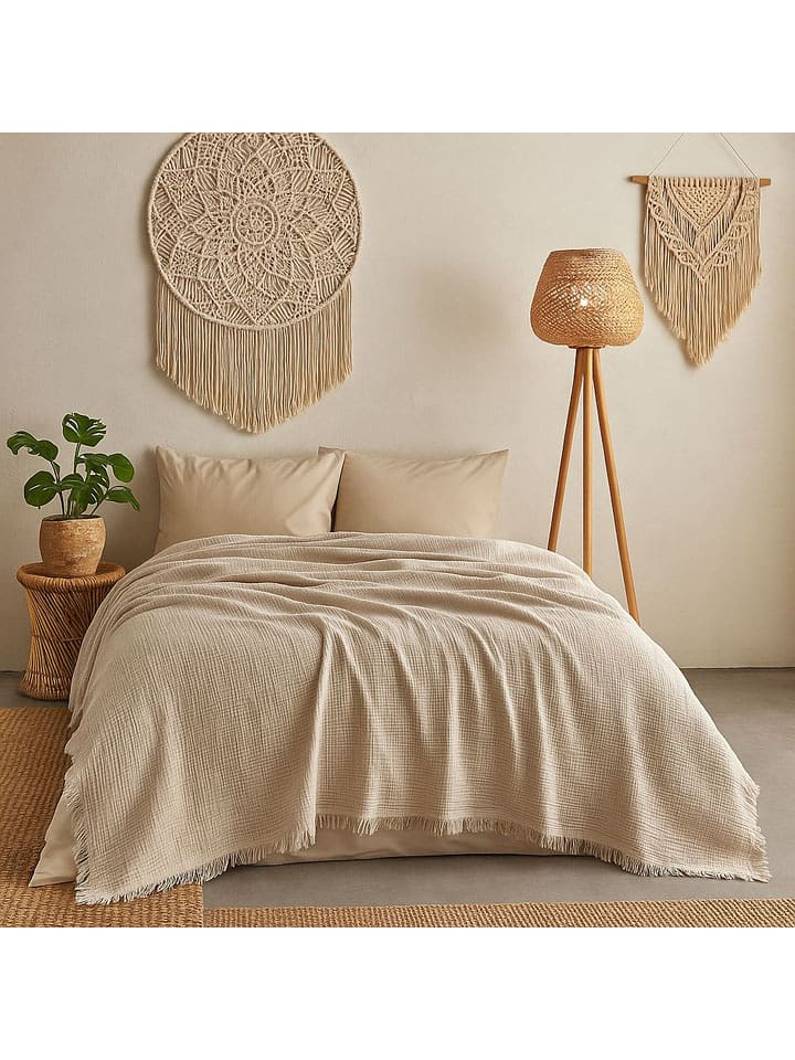 Mijolnir Narzuta "Muslin" w kolorze beżowym rozmiar: 200x220 cm