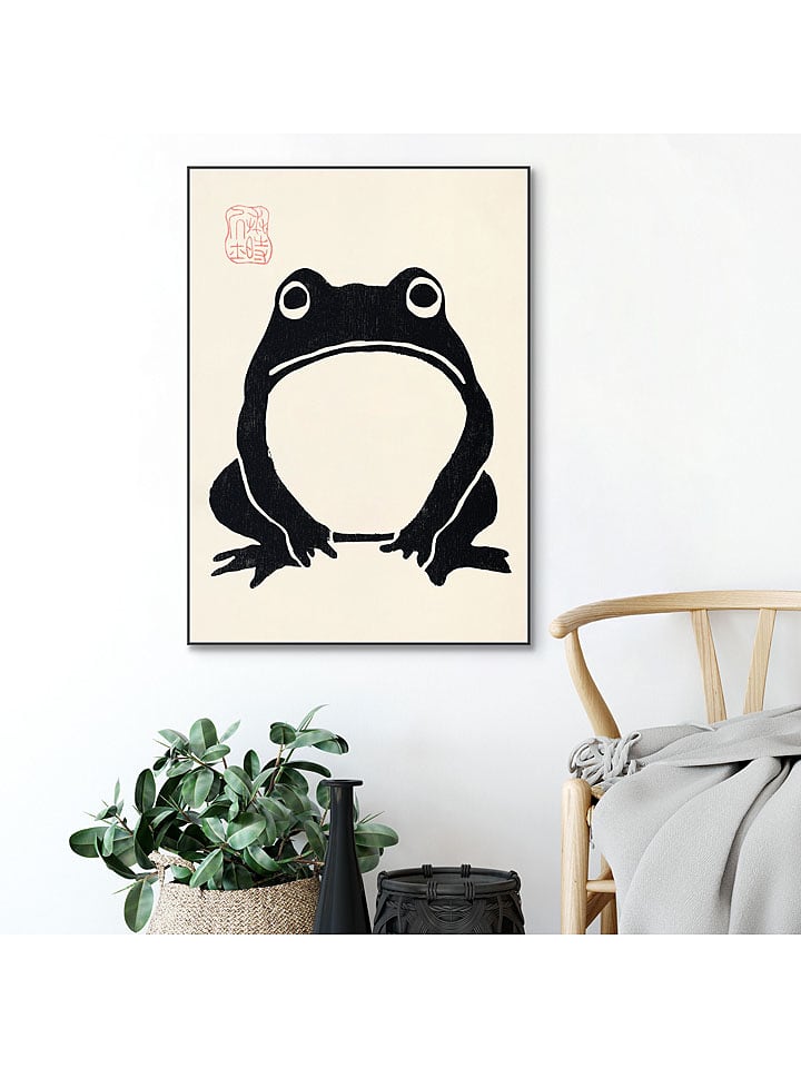 Orangewallz Druk artystyczny "Japanese Frog" w ramce rozmiar: 50x70 cm