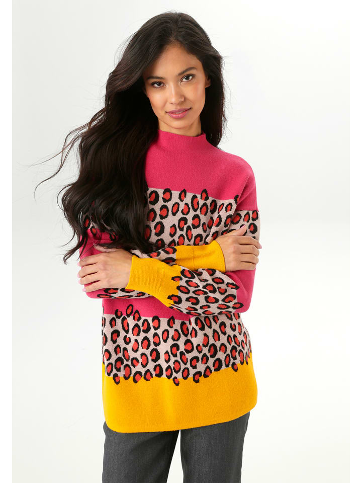 Aniston Sweter w kolorze różowo-żółtym rozmiar: 48