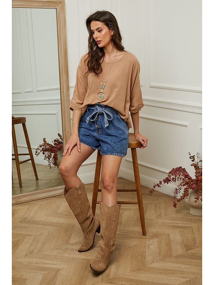 Fleur de Lin Bluzka "Guimauve" w kolorze karmelowym rozmiar: L