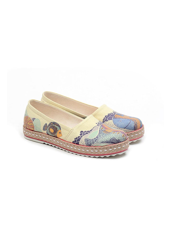 Goby Espadryle w kolorze kremowym ze wzorem rozmiar: 42