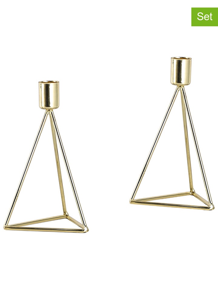 Echtwerk Świeczniki (2 szt.) "Diamond" w kolorze złotym - 9,5 x 16,5 cm rozmiar: onesize