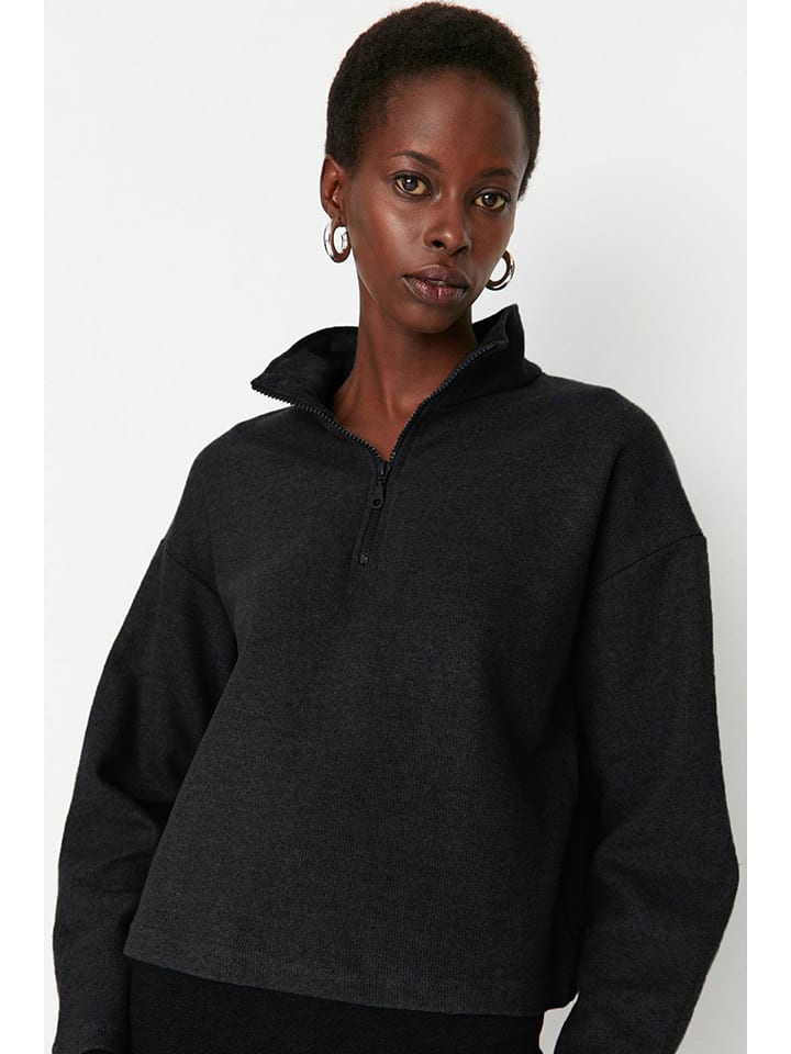 trendyol Bluza w kolorze antracytowym rozmiar: S
