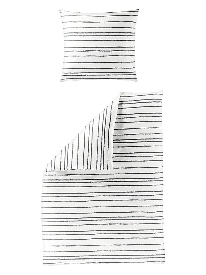 Bierbaum Komplet pościeli renforcé w kolorze biało-czarnym rozmiar: 135x200 cm