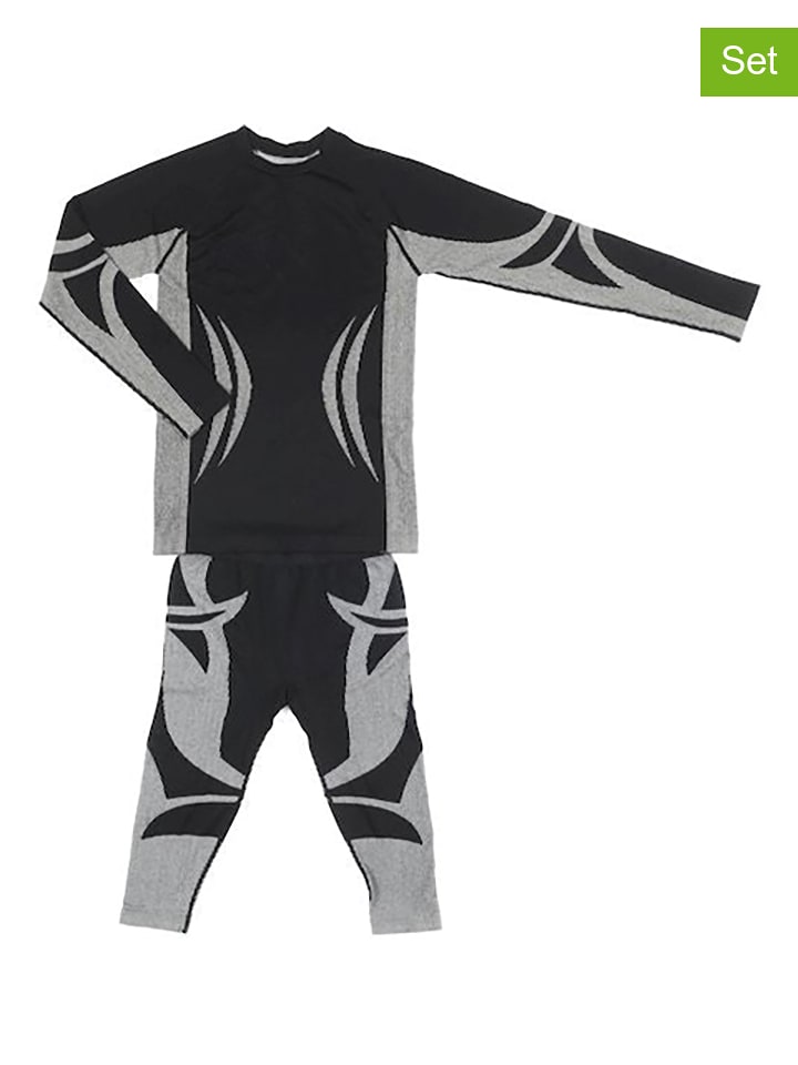 COLD 2-częściowy zestaw bielizny funkcyjnej w kolorze czarno-szarym rozmiar: S/M