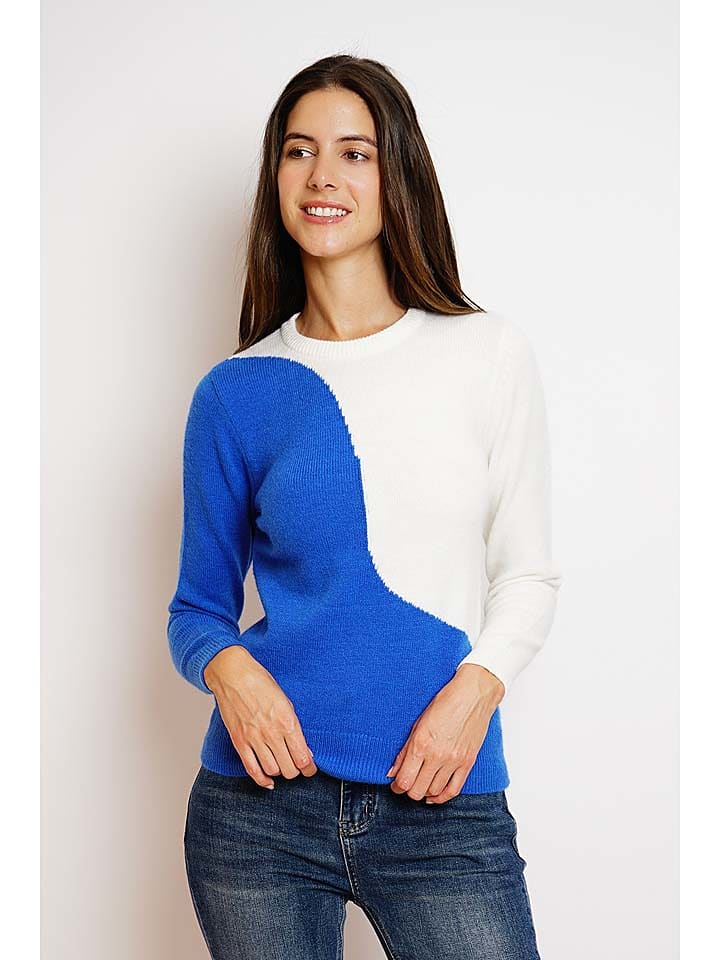 William de Faye Sweter w kolorze niebiesko-białym rozmiar: 38