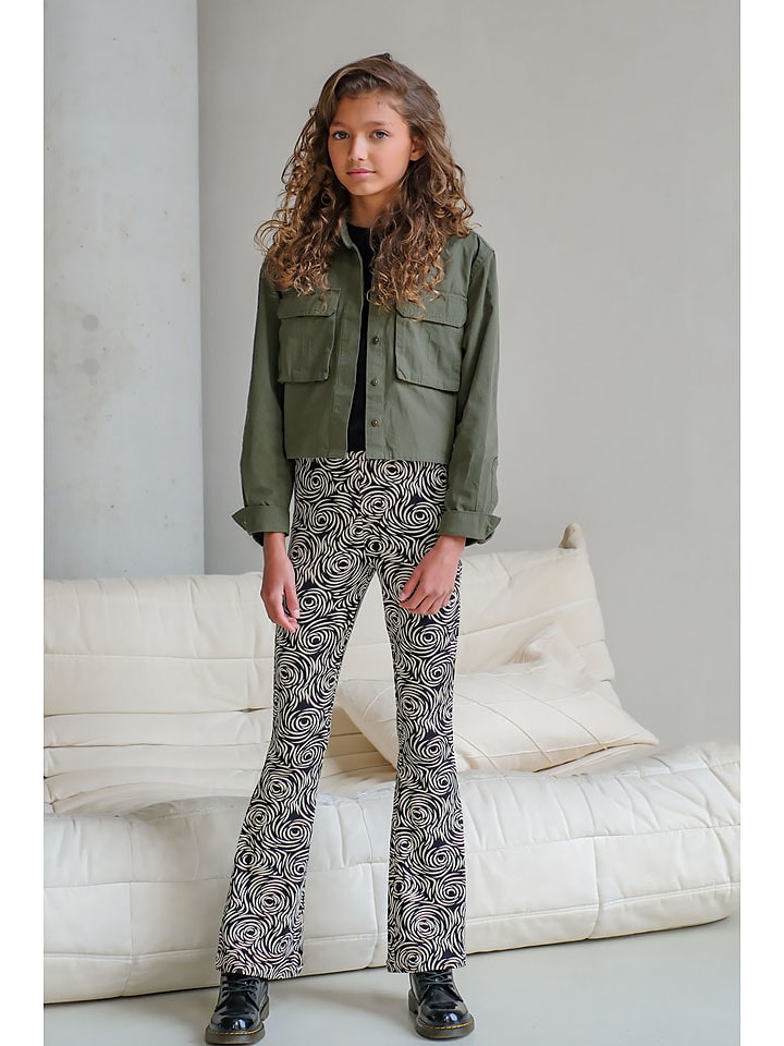 Like Flo Spodnie w kolorze czarno-kremowym rozmiar: 176