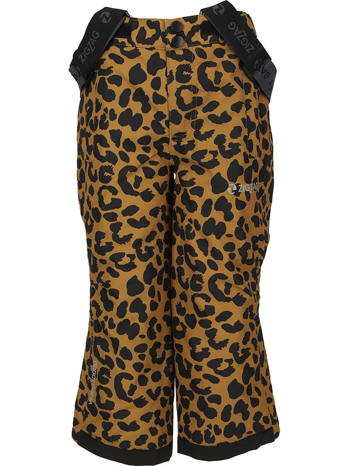 Zigzag Spodnie narciarskie "Soho" w kolorze jasnobrązowo-czarnym rozmiar: 110/116
