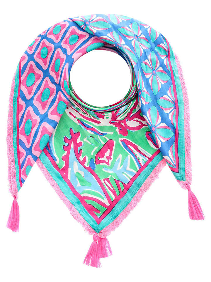 Zwillingsherz Chusta "Aquarell Print Mix" ze wzorem - 130 x 130 cm rozmiar: onesize