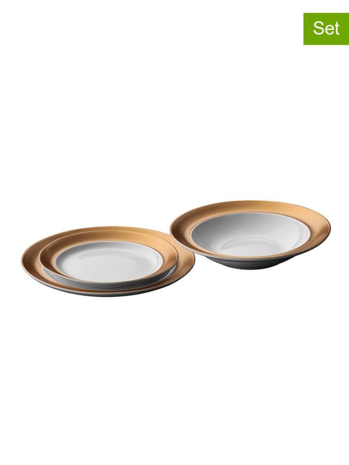 BergHOFF 3-częściowy zestaw talerzy w kolorze złoto-białym rozmiar: onesize