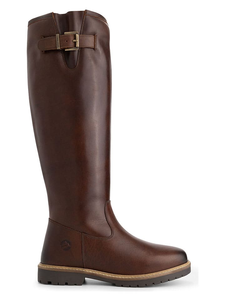 TRAVELIN' Skórzane kozaki "Dannemare" w kolorze brązowym rozmiar: 40