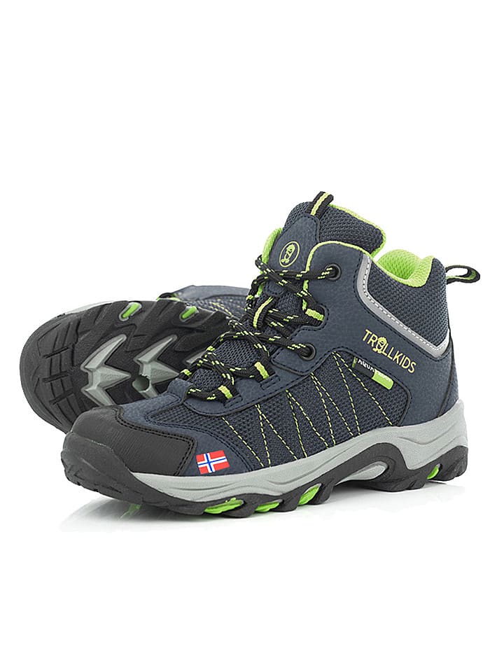 Trollkids Buty turystyczne "Fjell Hiker" w kolorze granatowo-zielonym rozmiar: 33