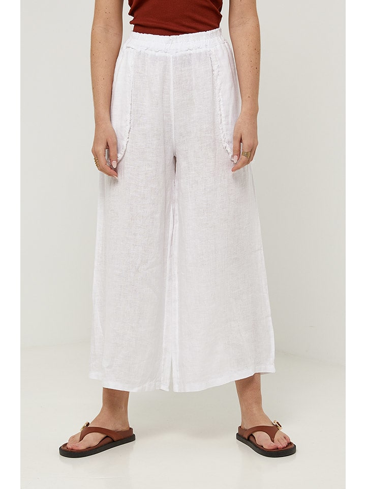 Rodier Lin Lniane spodnie w kolorze białym rozmiar: XL/XXL