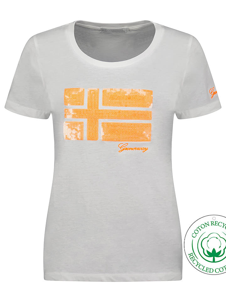 Geographical Norway Koszulka "Jonquille" w kolorze białym rozmiar: L