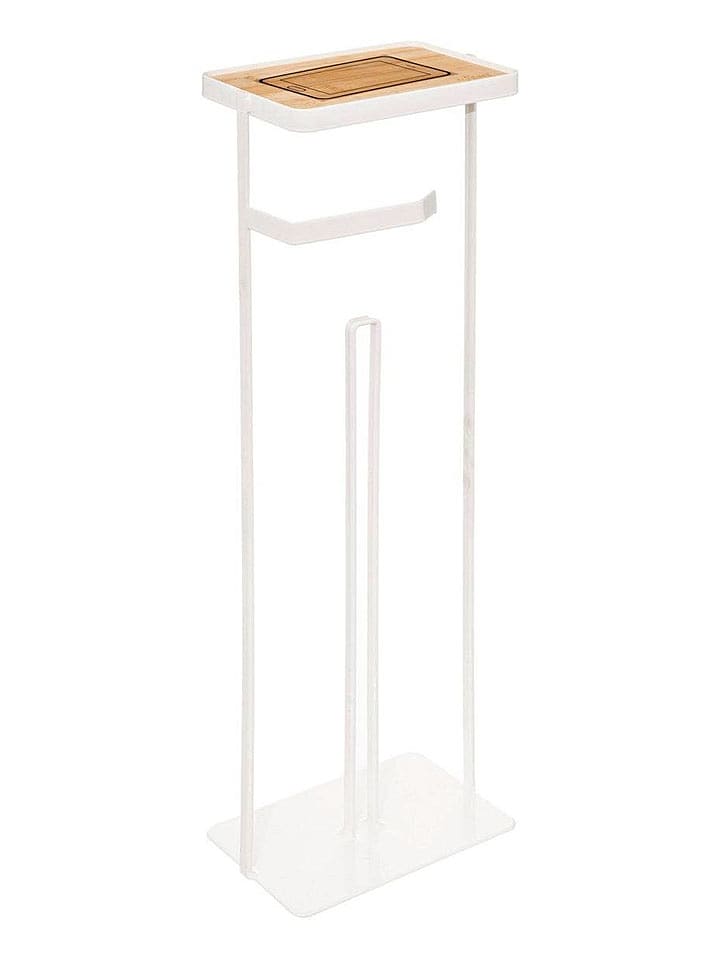 WellHome Stojak w kolorze białym na papier toaletowy - 18 x 59,2 x 12 cm rozmiar: onesize