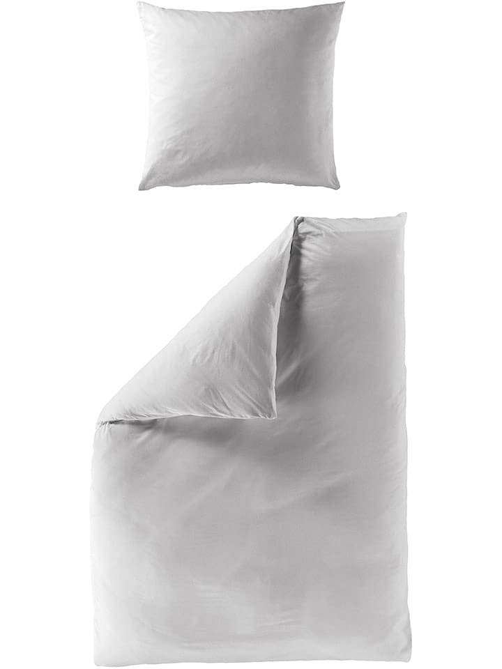 Bierbaum Komplet pościeli satynowej w kolorze szarym rozmiar: 135x200 cm