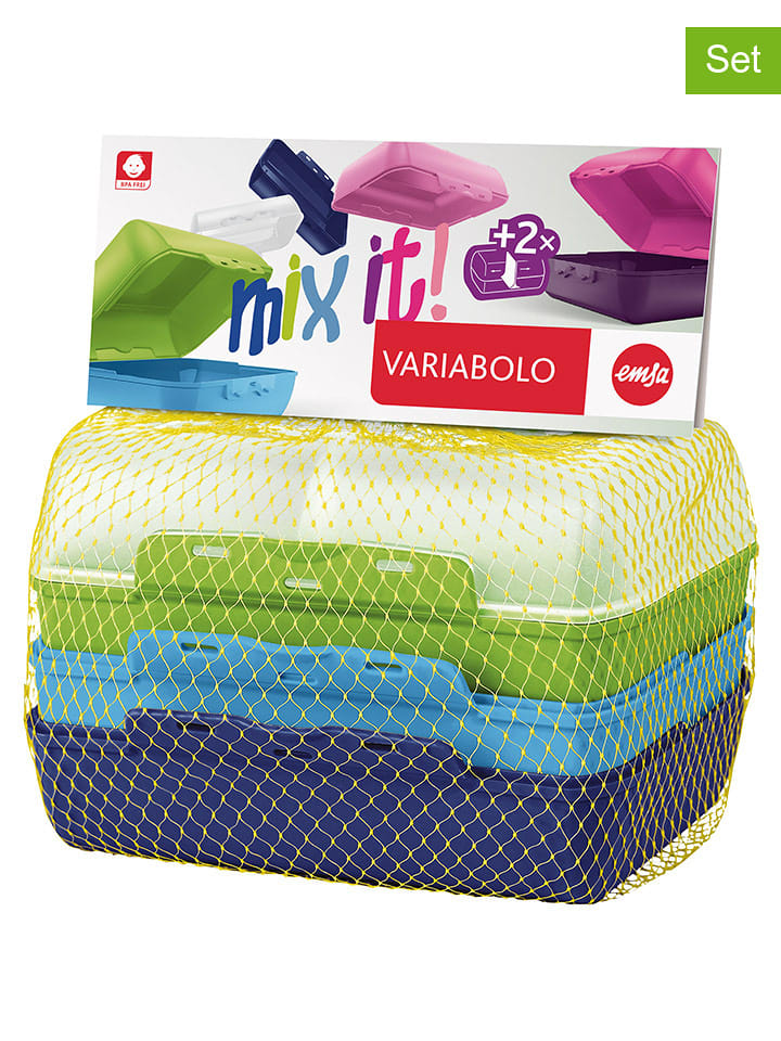 Emsa 4-częściowy zestaw "Variabolo" w kolorze zielono-niebieskim na lunch rozmiar: onesize