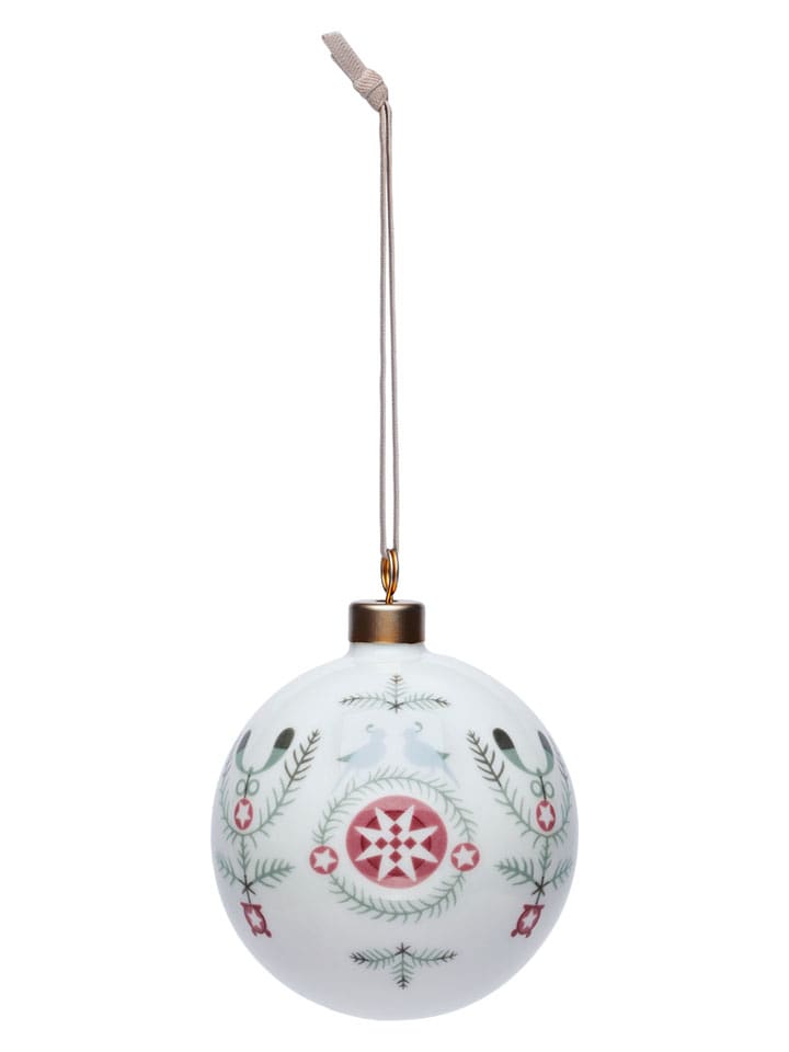 Rörstrand Bombka w kolorze biało-zielono-czerwonym - Ø 8 cm rozmiar: onesize