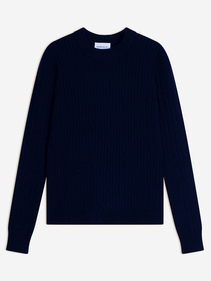 Perfect Cashmere Kaszmirowy sweter "Maelle" w kolorze granatowym rozmiar: L