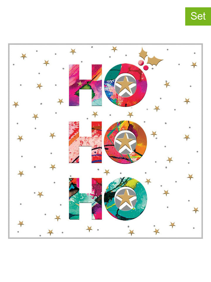 ppd Serwetki (40 szt.) "Ho, Ho" w kolorze białym ze wzorem rozmiar: onesize