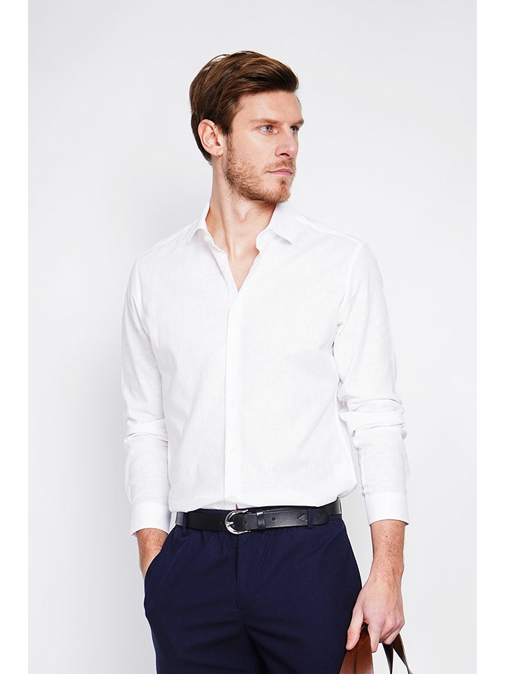 Secret du Lin Lniana koszula w kolorze białym rozmiar: 54