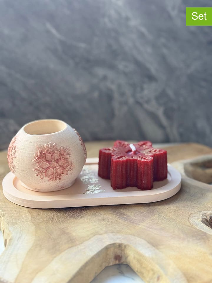 ABERTO DESIGN 3-częściowy zestaw w kolorze kremowo-czerwonym rozmiar: onesize