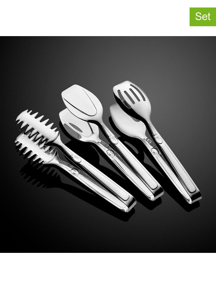 Violeta Home Szczypce (3 szt.) w kolorze srebrnym - dł. 21,4 cm rozmiar: onesize