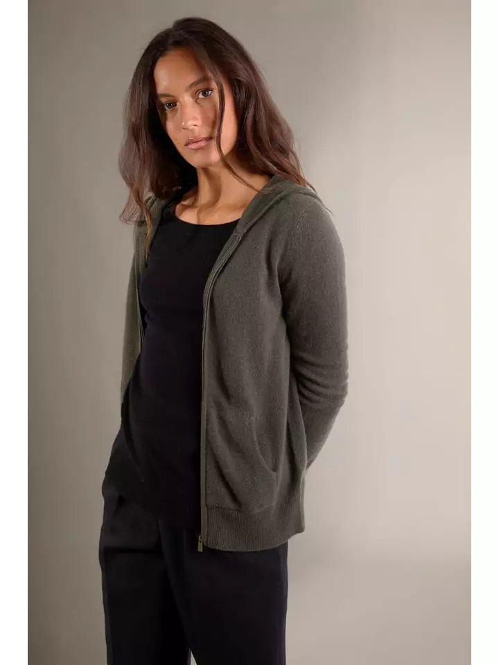 Perfect Cashmere Kaszmirowy kardigan "Emma" w kolorze khaki rozmiar: XXL