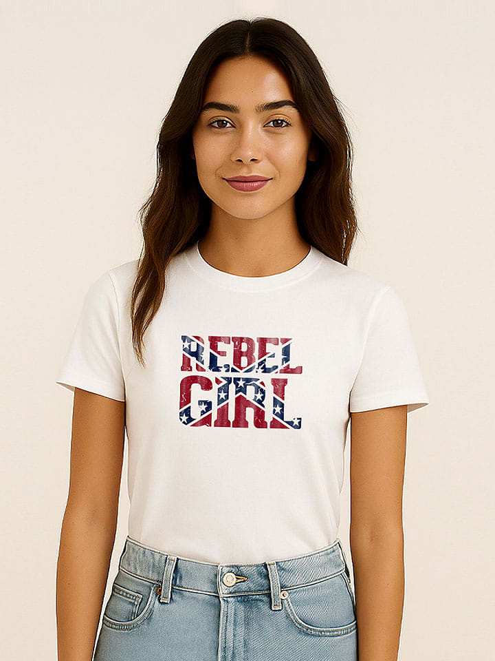 WOOOP Koszulka "Rebel girl" w kolorze białym rozmiar: L