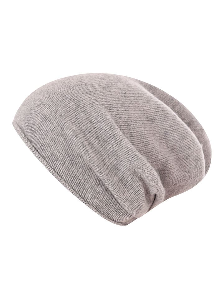 Zwillingsherz Kaszmirowa czapka beanie w kolorze jasnoszarym rozmiar: onesize