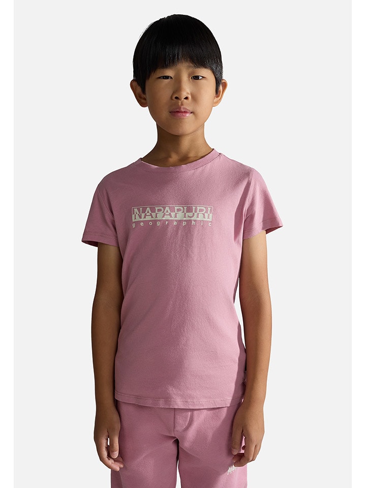 Napapijri Koszulka "Box" w kolorze jasnoróżowym rozmiar: 168/172
