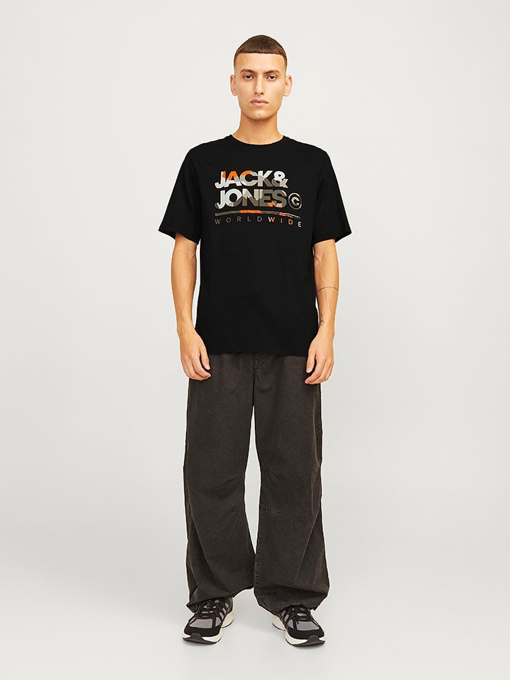 Jack & Jones Koszulka "Luke" w kolorze czarnym rozmiar: S