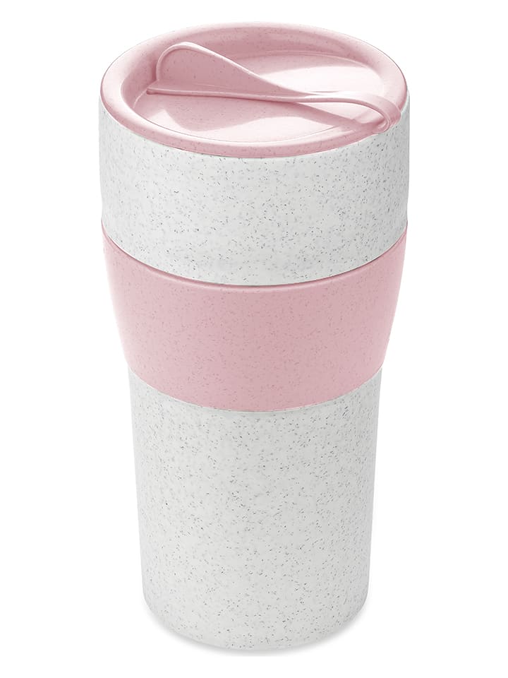 koziol Kubek "Aroma To Go XL" w kolorze biało-jasnoróżowym - 700 ml rozmiar: onesize
