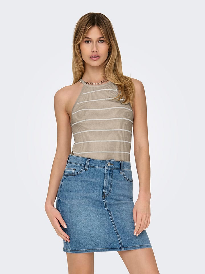 ONLY Top "Gemma" w kolorze beżowym rozmiar: XL