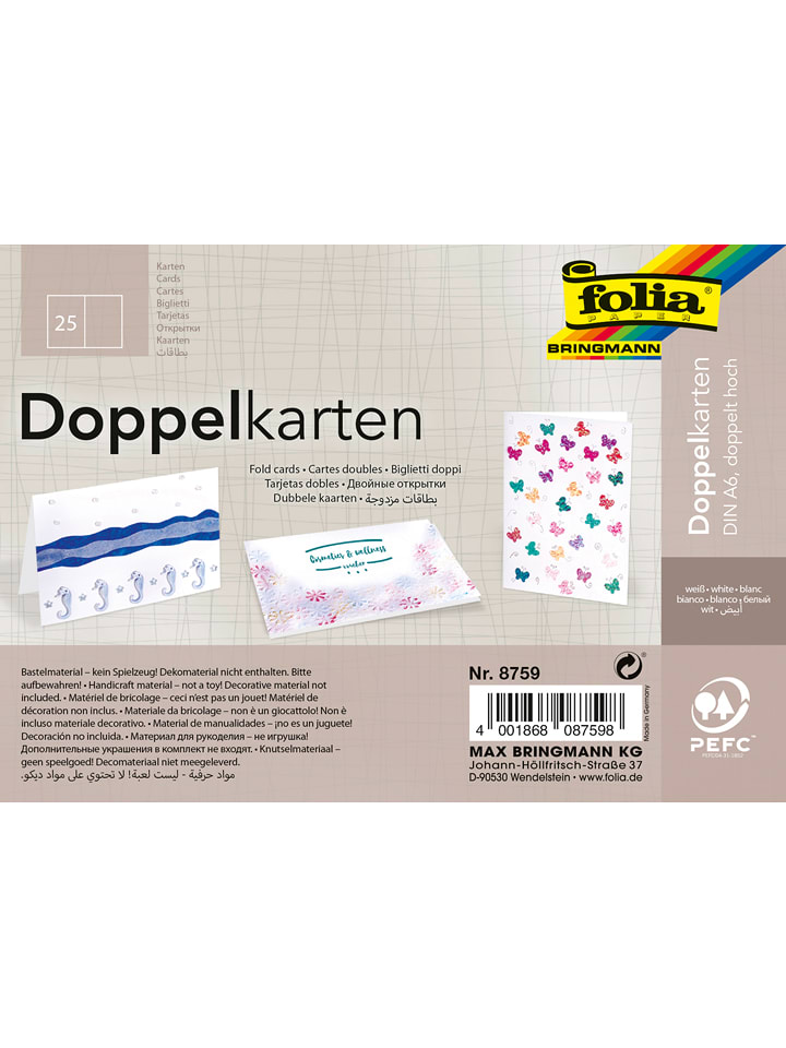 folia PAPER Dwustronne kartki (25 szt.) w kolorze białym - A6 rozmiar: onesize