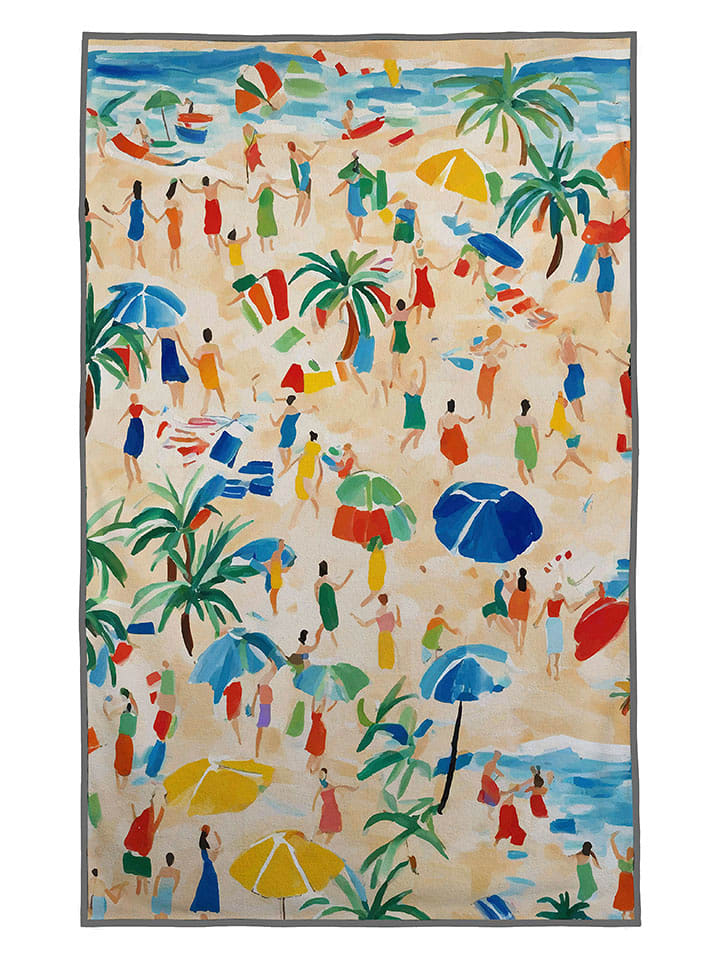 Madre Selva Ręcznik plażowy "The Beach" w kolorze kremowo-błękitnym - 140 x 75 cm rozmiar: onesize