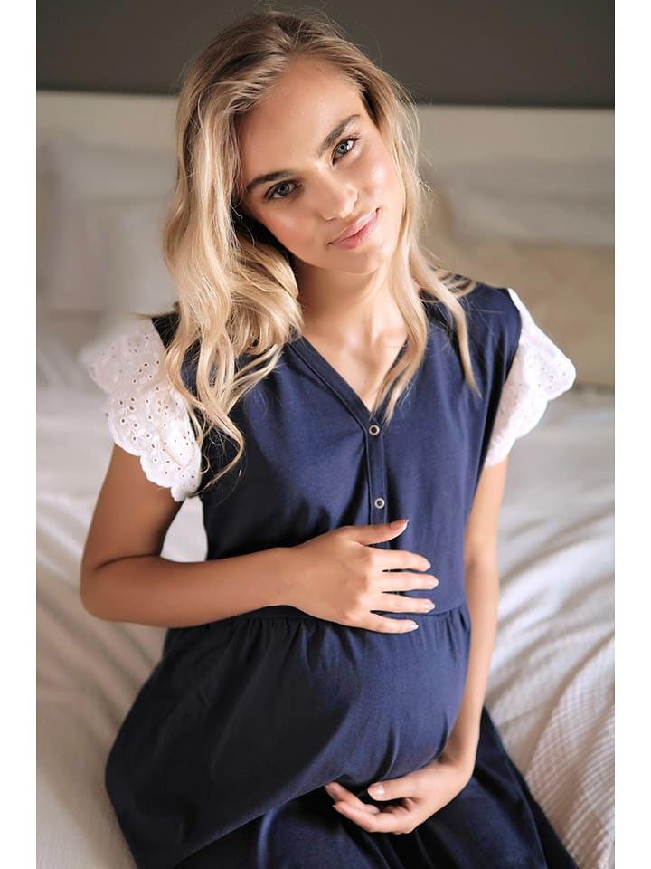 Doctor Nap Ciążowa koszula nocna w kolorze granatowym rozmiar: M