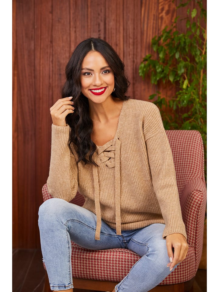 Milan Kiss Sweter w kolorze beżowym rozmiar: M