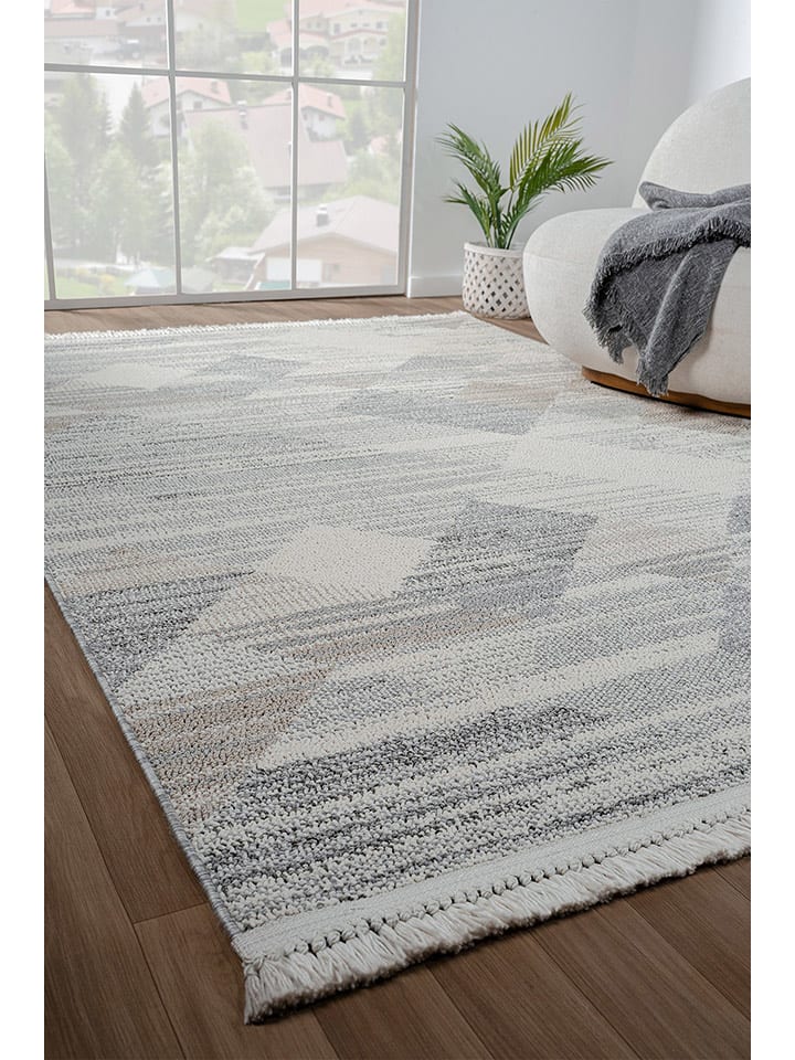 ABERTO DESIGN Dywan "Bastia" w kolorze jasnoszaro-kremowym rozmiar: 100x200 cm