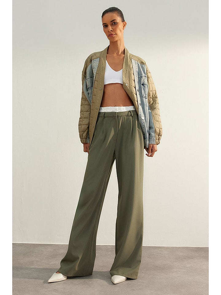 trendyol Spodnie w kolorze zielonym rozmiar: 36