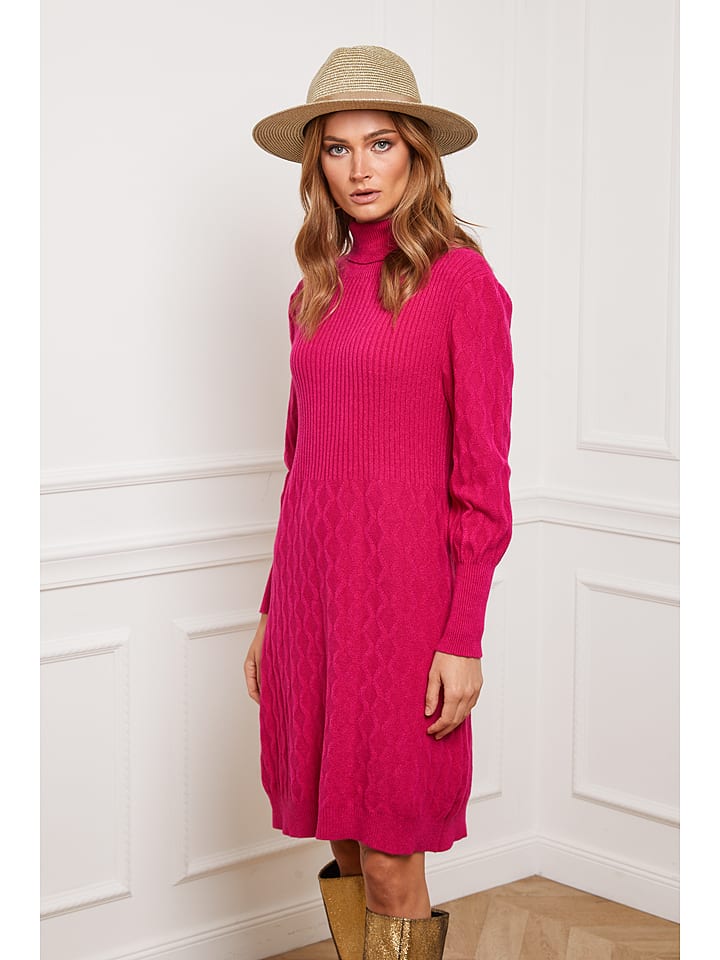 Joséfine Sukienka dzianinowa "Eclose" w kolorze różowym rozmiar: XL