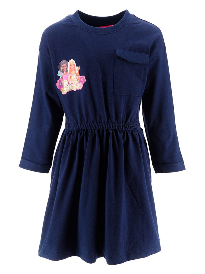 Barbie Sukienka "Barbie" w kolorze granatowym rozmiar: 140