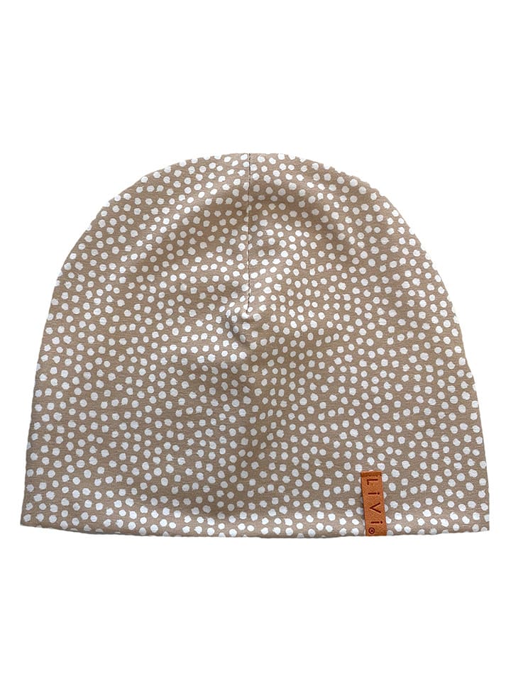 LiVi Czapka beanie "Loom" w kolorze beżowym rozmiar: 48-52 cm
