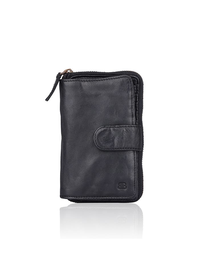 Bellicci Skórzany portfel "Collins" w kolorze czarnym - 9 x 17 x 3 cm rozmiar: onesize