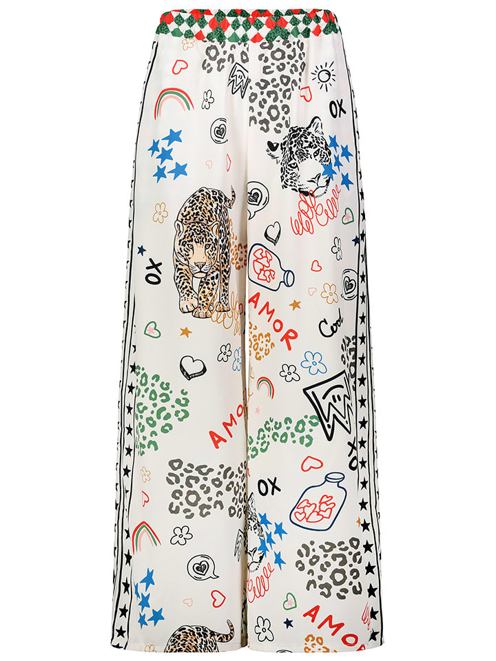 Sublevel Spodnie w kolorze białym ze wzorem rozmiar: M/L