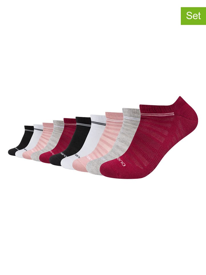 camano Skarpety (10 par) w kolorze jasnoróżowo-czerwono-czarnym rozmiar: 35-38